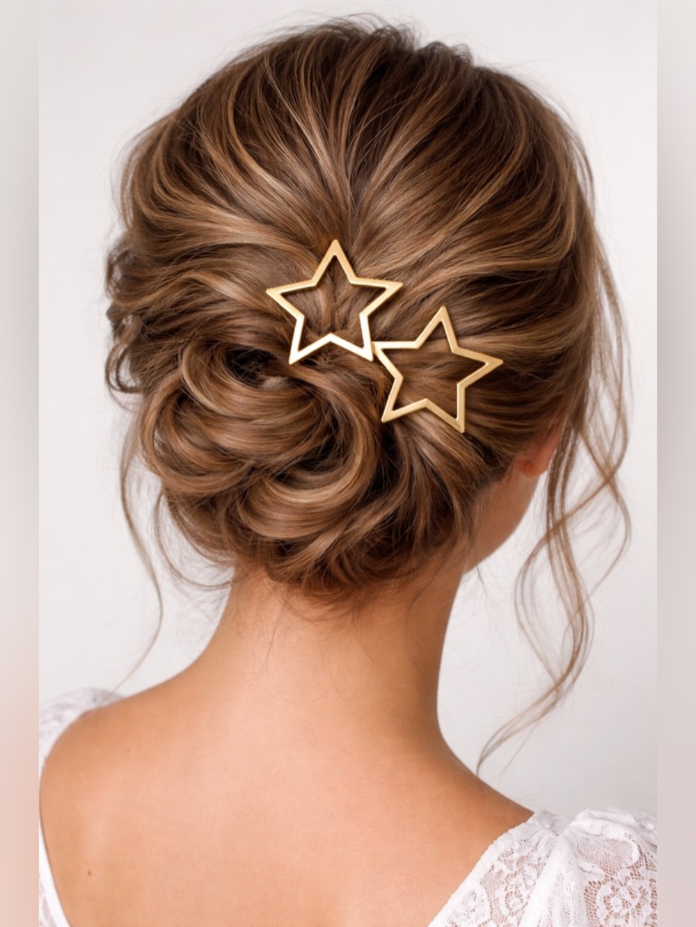 aerie Gold Star Shaped Metal Hair Clips - Set of 2. New on original cards.